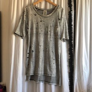 Free people black and white T-Shirt
